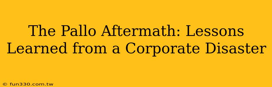 The Pallo Aftermath: Lessons Learned from a Corporate Disaster