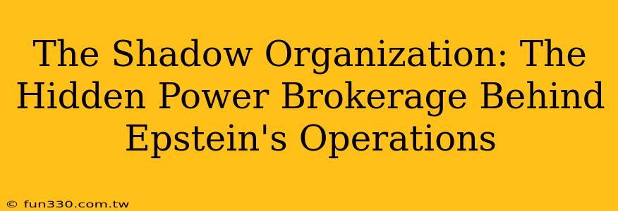 The Shadow Organization: The Hidden Power Brokerage Behind Epstein's Operations