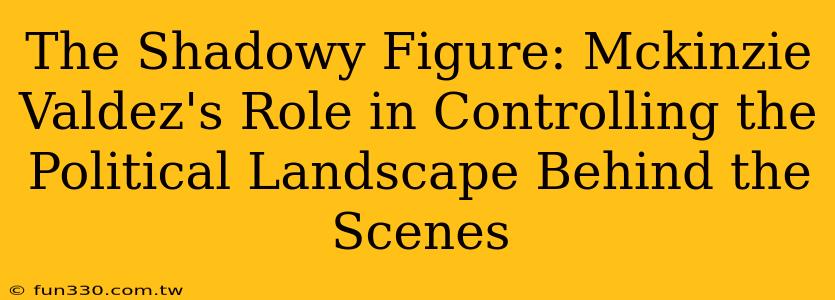 The Shadowy Figure: Mckinzie Valdez's Role in Controlling the Political Landscape Behind the Scenes