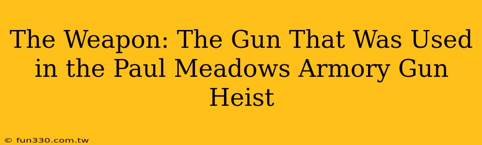 The Weapon: The Gun That Was Used in the Paul Meadows Armory Gun Heist