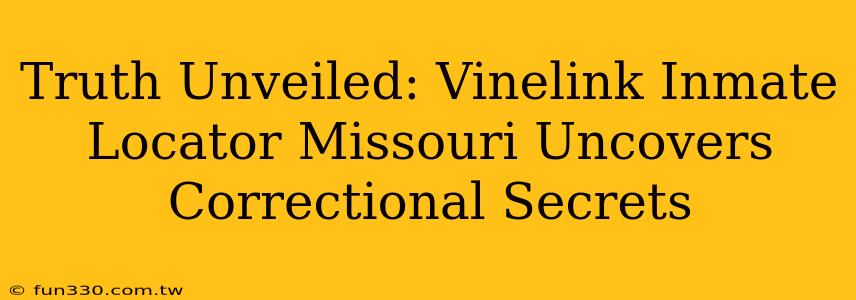 Truth Unveiled: Vinelink Inmate Locator Missouri Uncovers Correctional Secrets