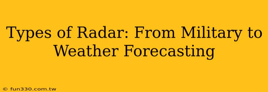 Types of Radar: From Military to Weather Forecasting