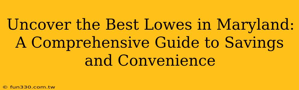 Uncover the Best Lowes in Maryland: A Comprehensive Guide to Savings and Convenience