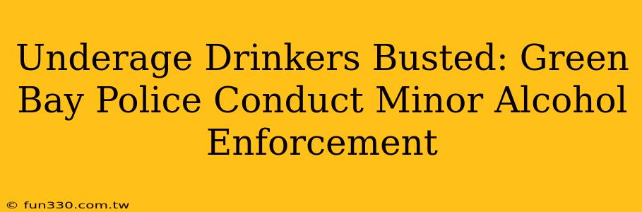 Underage Drinkers Busted: Green Bay Police Conduct Minor Alcohol Enforcement