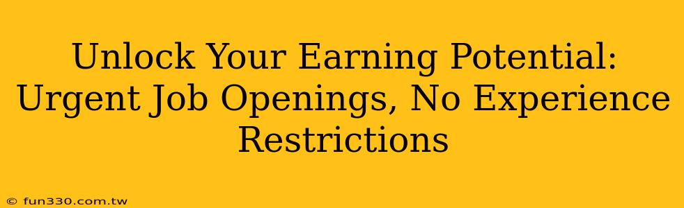 Unlock Your Earning Potential: Urgent Job Openings, No Experience Restrictions