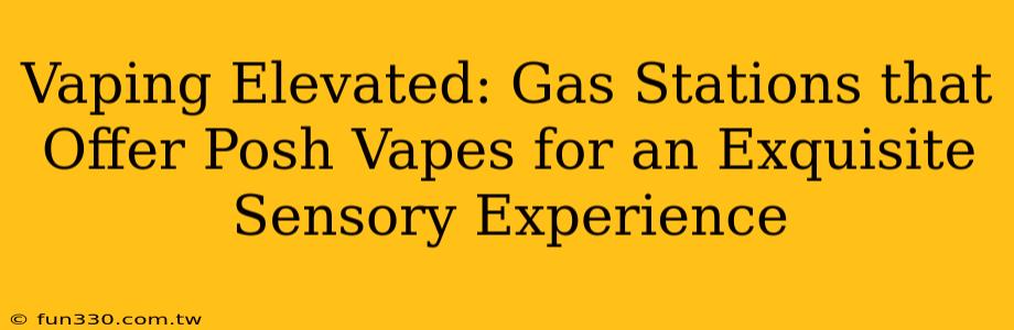 Vaping Elevated: Gas Stations that Offer Posh Vapes for an Exquisite Sensory Experience