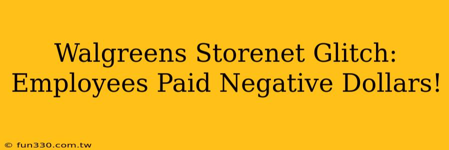 Walgreens Storenet Glitch: Employees Paid Negative Dollars!