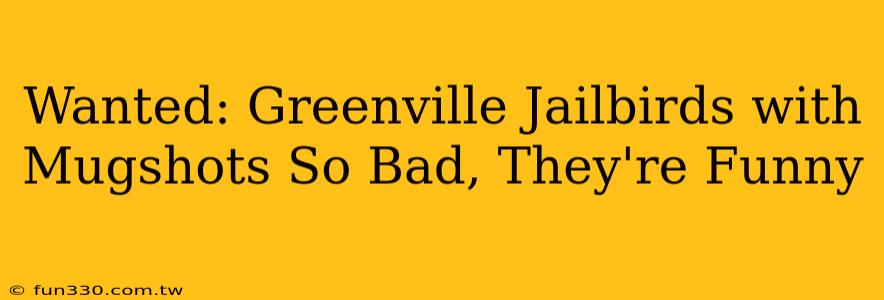 Wanted: Greenville Jailbirds with Mugshots So Bad, They're Funny