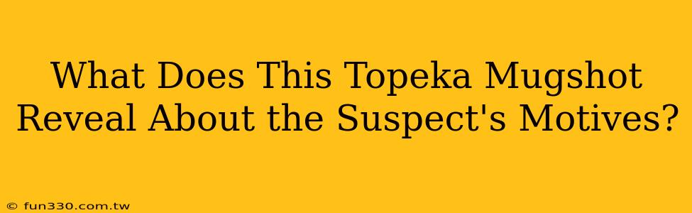 What Does This Topeka Mugshot Reveal About the Suspect's Motives?