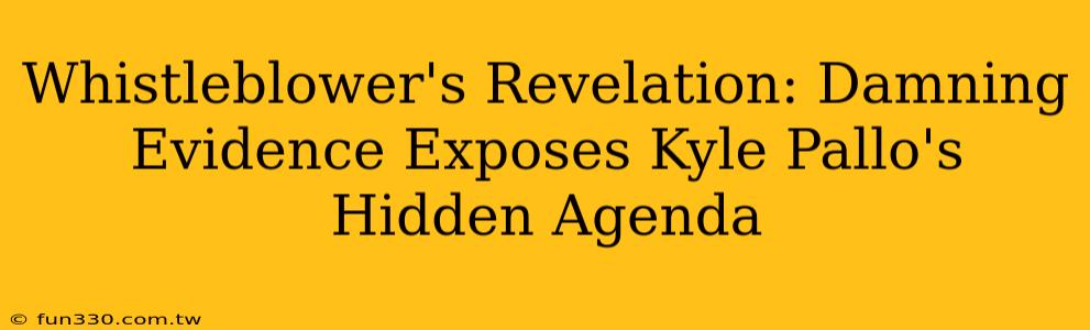 Whistleblower's Revelation: Damning Evidence Exposes Kyle Pallo's Hidden Agenda