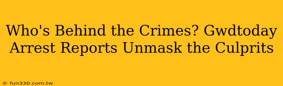 Who's Behind the Crimes? Gwdtoday Arrest Reports Unmask the Culprits