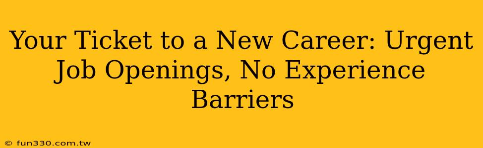 Your Ticket to a New Career: Urgent Job Openings, No Experience Barriers